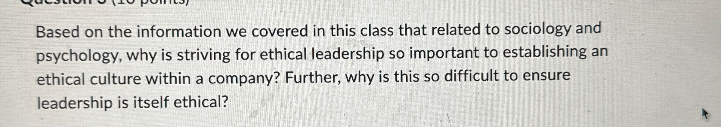  Based on the information we covered in this class that related