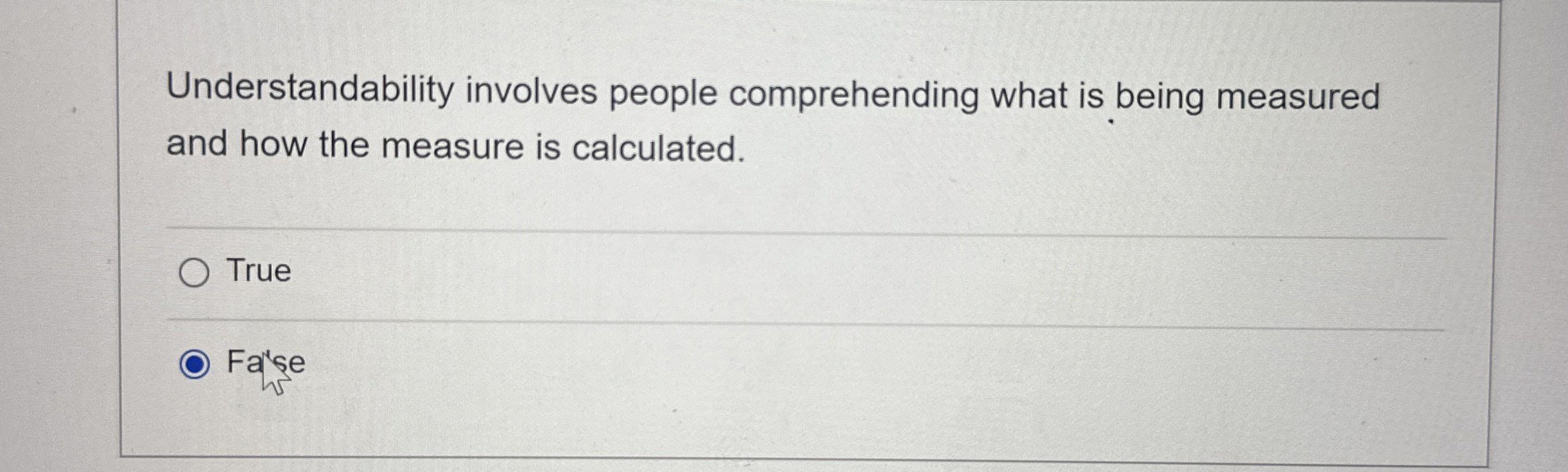  Understandability involves people comprehending what is being measured and how the
