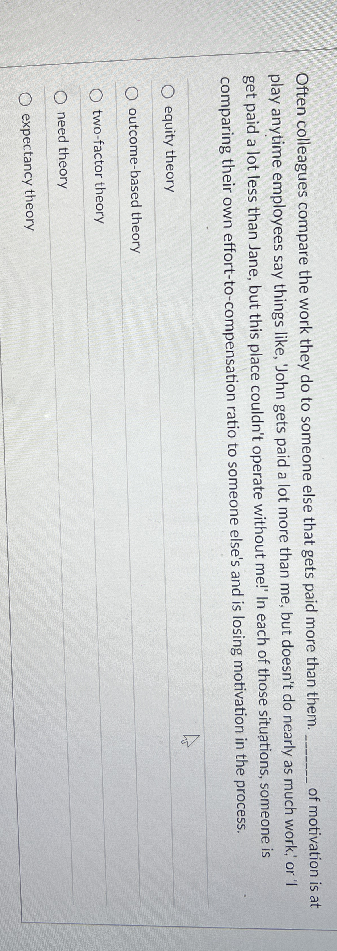  Often colleagues compare the work they do to someone else that