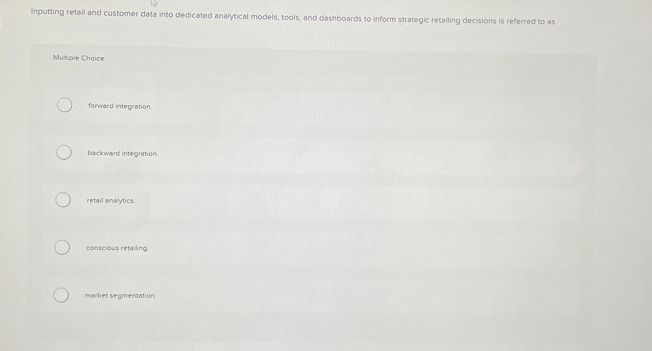  Inputting retail and customer data into dedicated analytical models, tools, and
