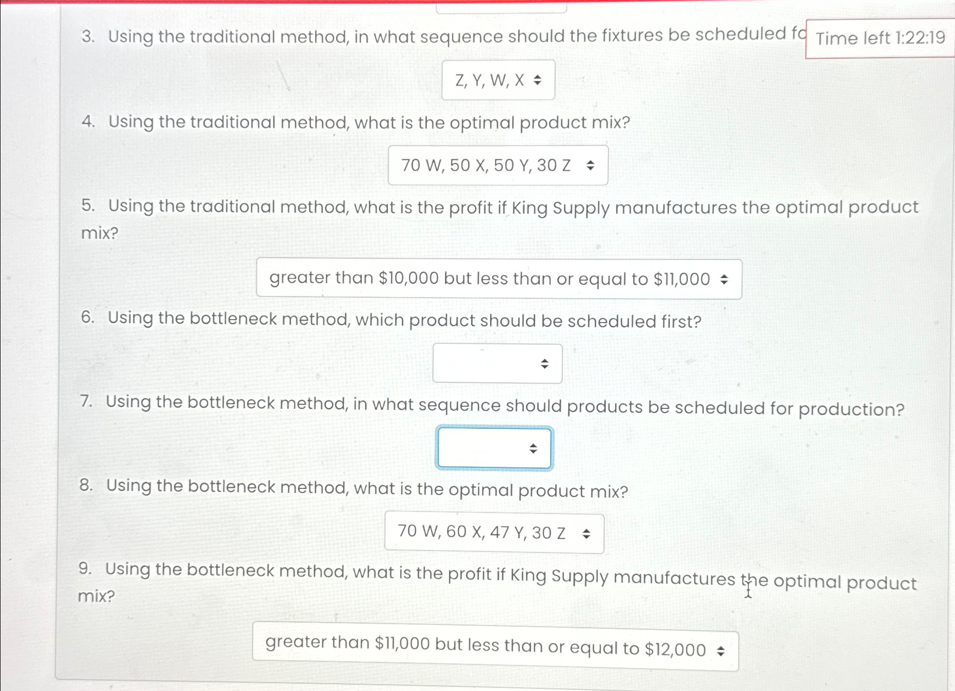  Using the traditional method, in what sequence should the fixtures be