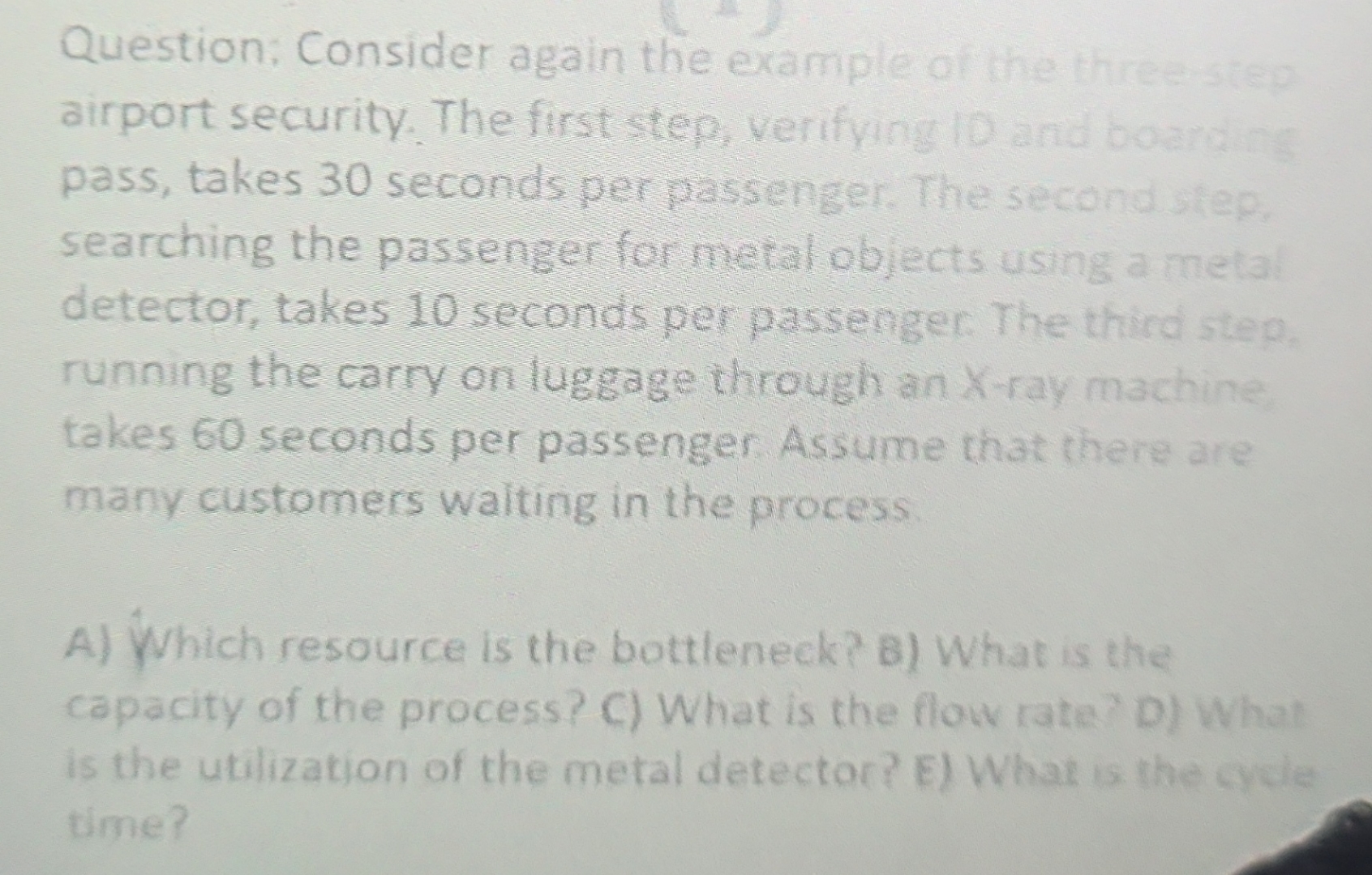  Question: Consider again the example of the three step pass, takes