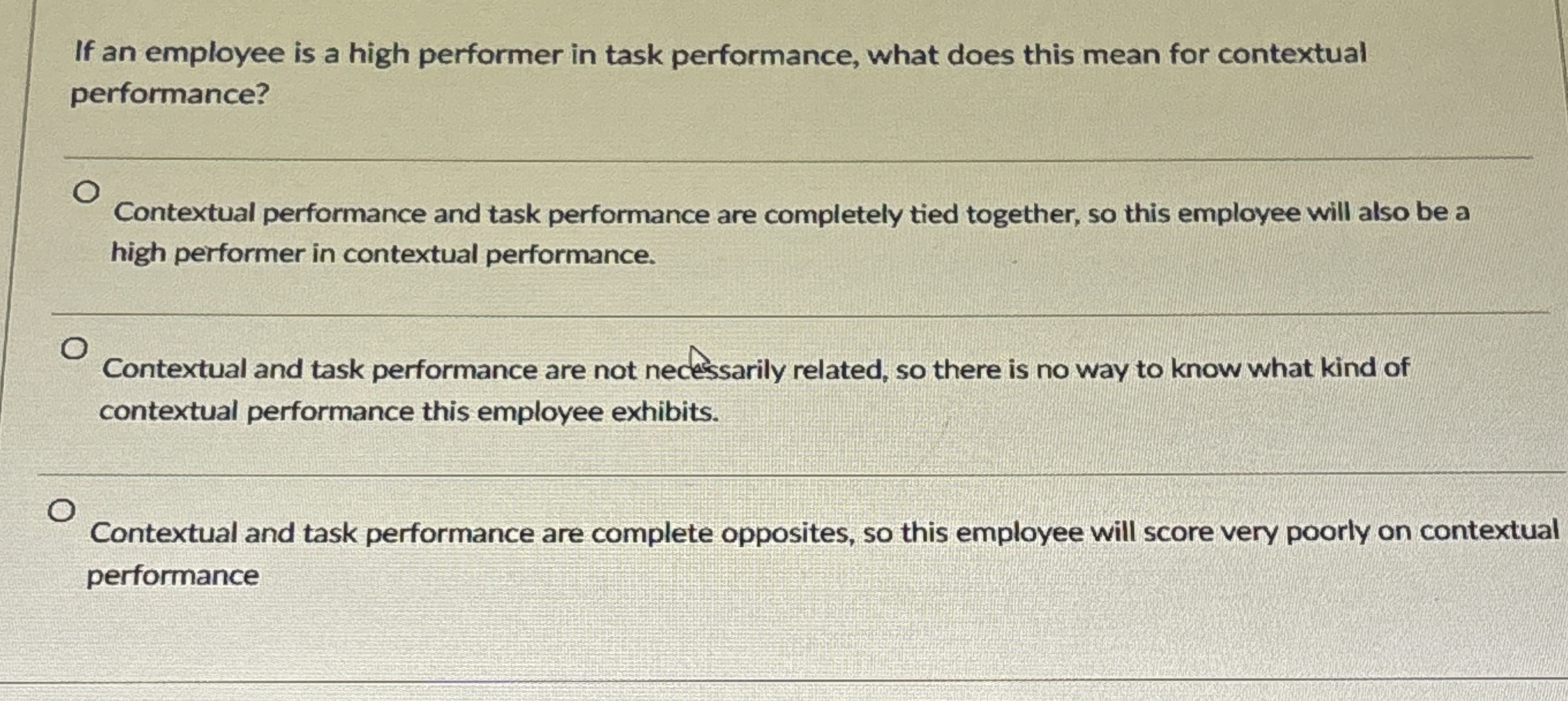  If an employee is a high performer in task performance, what