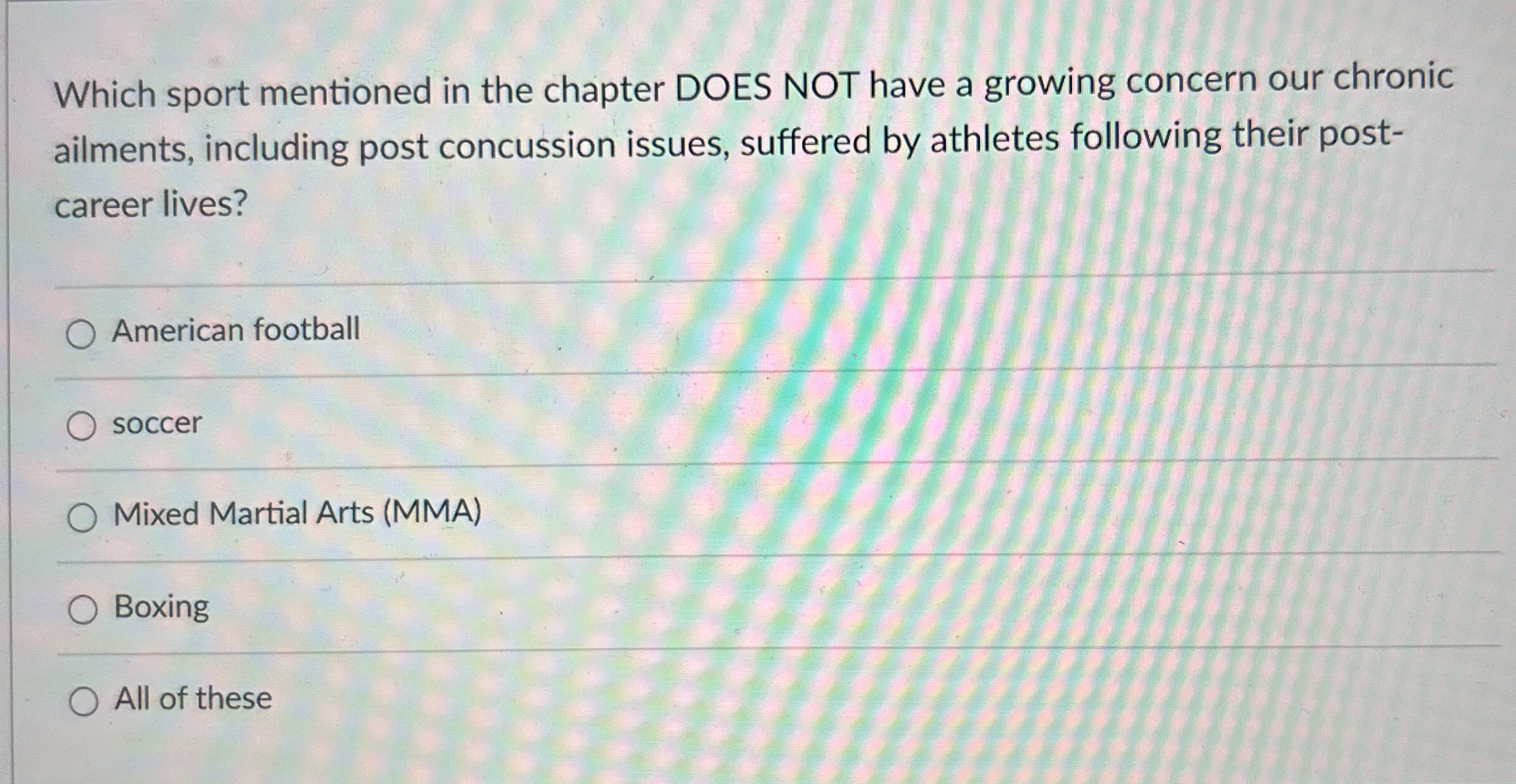  Which sport mentioned in the chapter DOES NOT have a growing