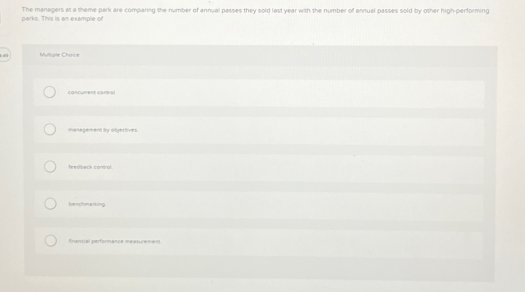  The managers at a theme park are comparing the number of