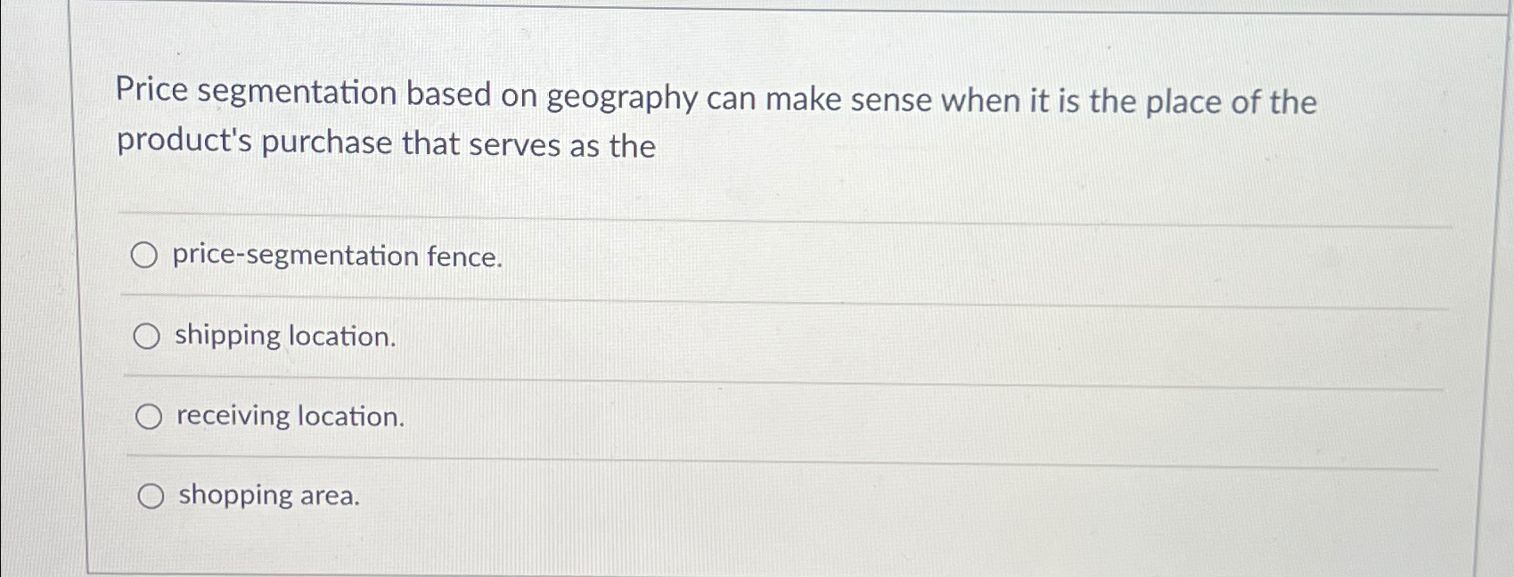  Price segmentation based on geography can make sense when it is