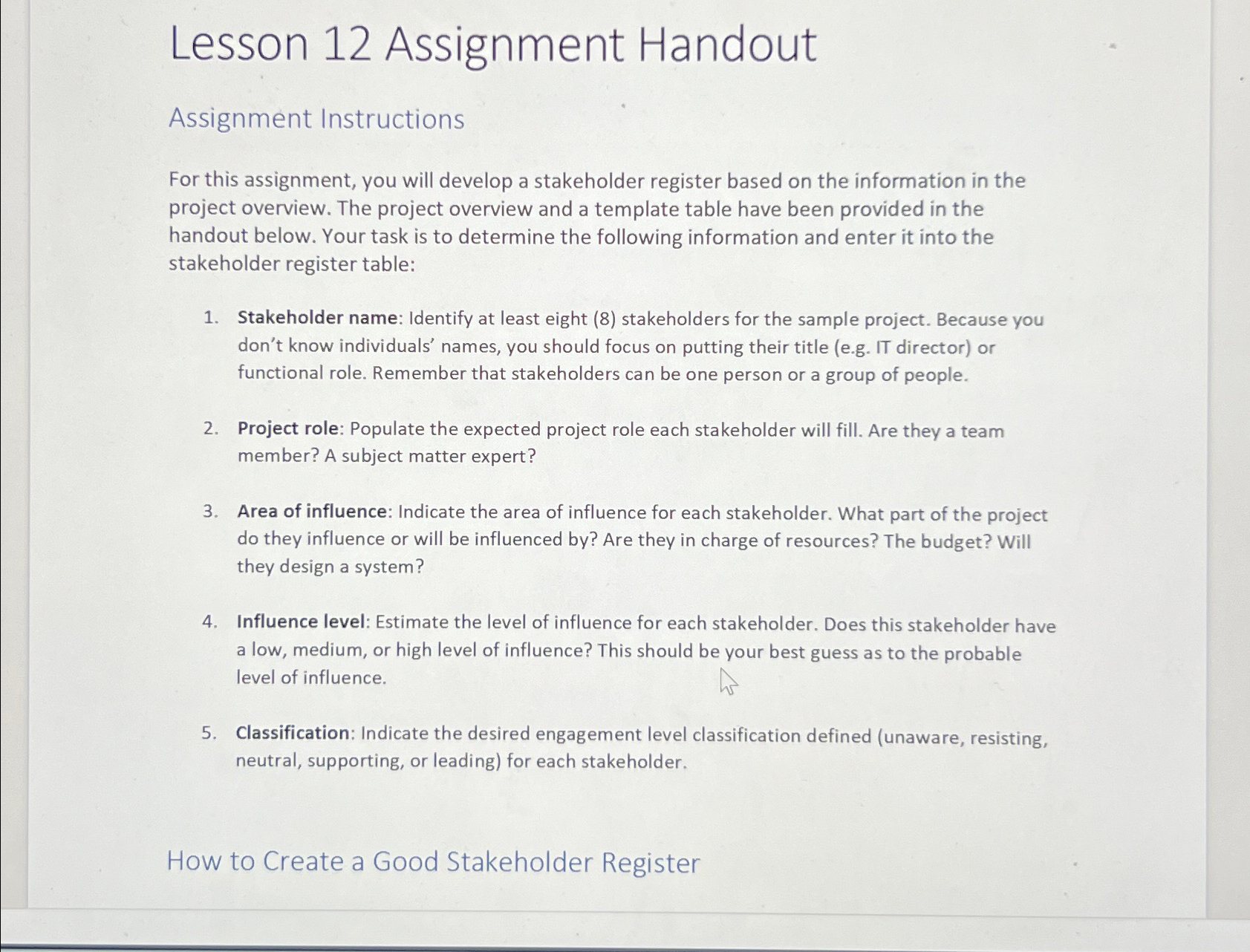  Lesson 12 Assignment Handout Assignment Instructions For this assignment, you will
