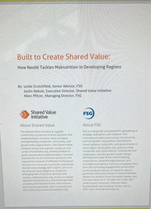 Value (SV) initiatives, like in this article, impact brand awareness of the