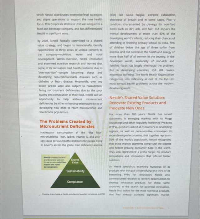 take a leadership role in SV programs? 4. Think of an industry