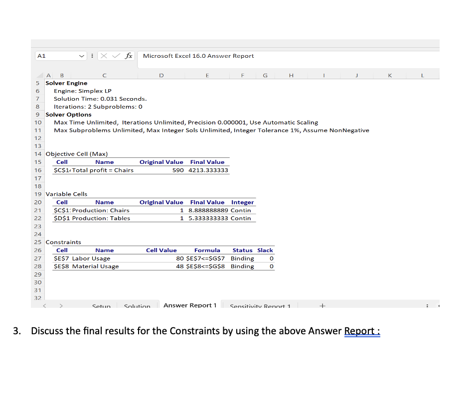 Engine: Simplex LP Solution Time: 0.031 Seconds. Iterations: 2 Subproblems: 0