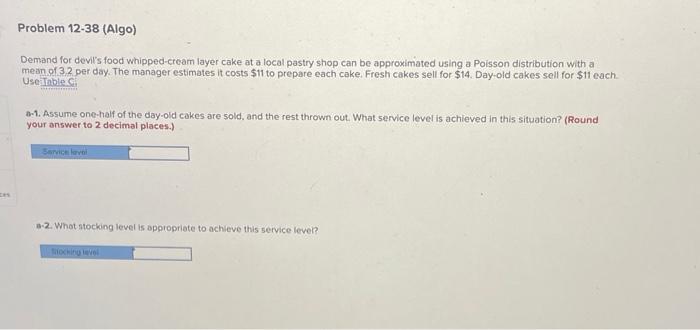  Demand for devil's food whipped-cream layer cake at a local pastry