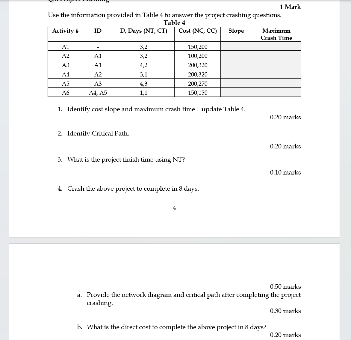  Focus on Questions 2-4. Please explain in Operations Managment terms. 