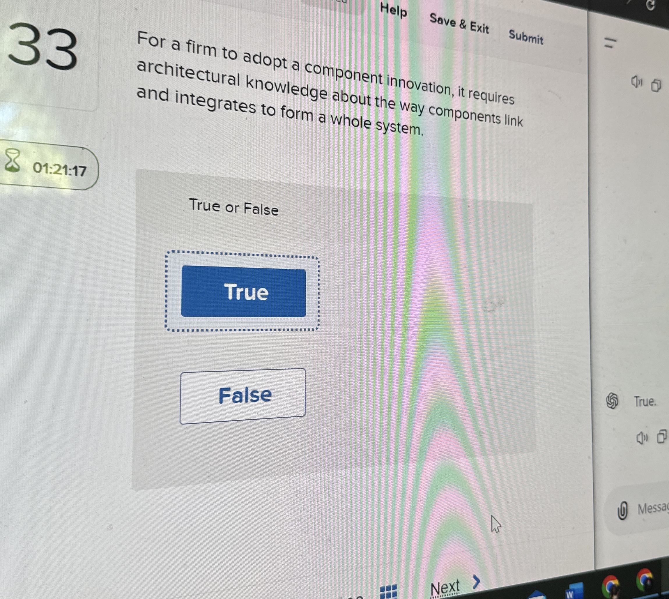  33 Help Save & Exit Submit For a firm to adopt