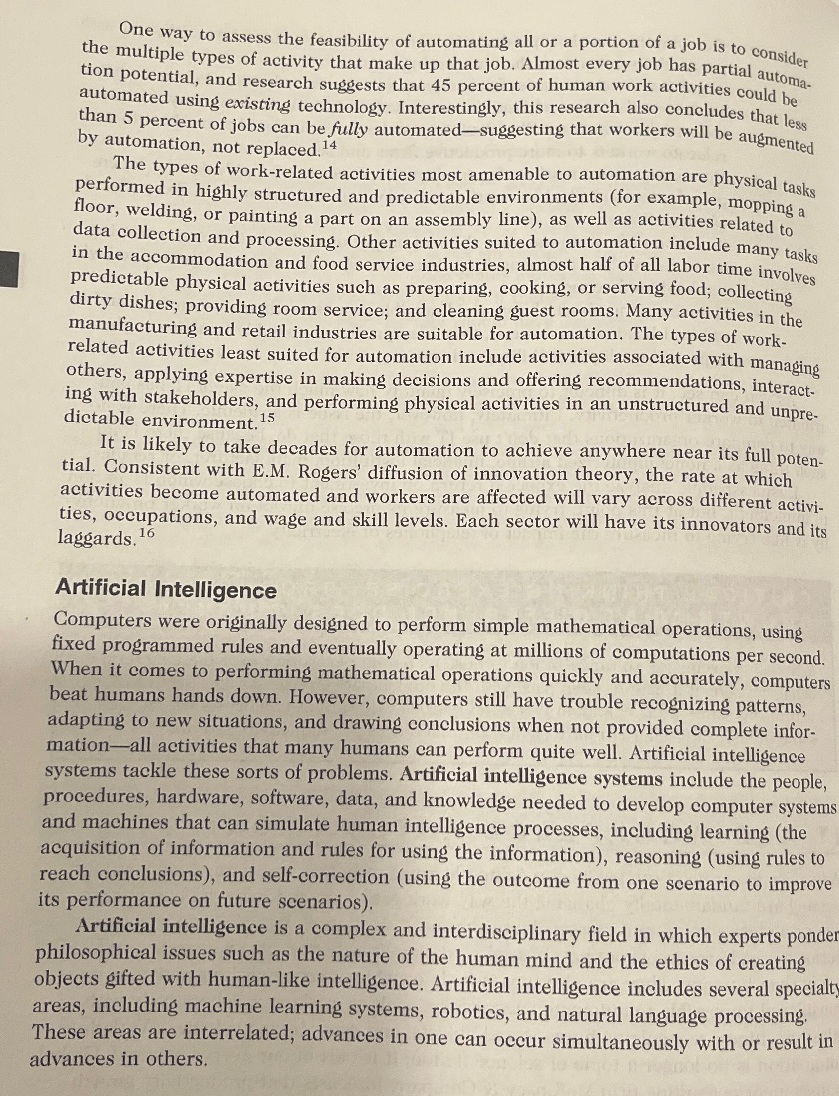  IT AND WORKPLACE AUTOMATION Advances in artificial intelligence, machine learning, robotics,