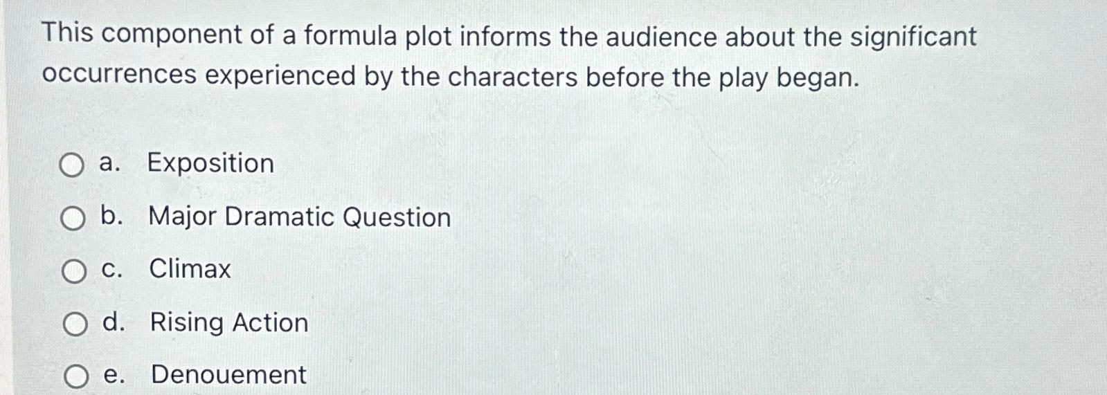  This component of a formula plot informs the audience about the