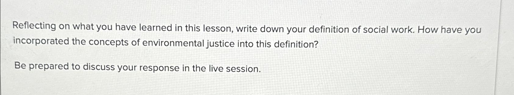  Reflecting on what you have learned in this lesson, write down