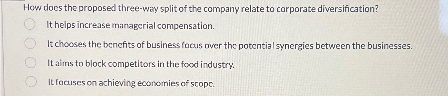  How does the proposed three-way split of the company relate to