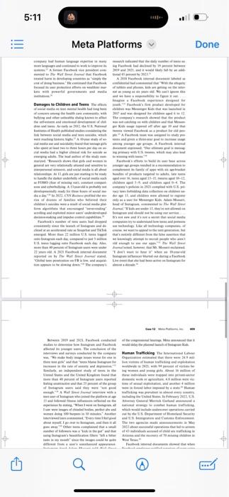 harm to users of its social media platforms? Explain. 5. What grade