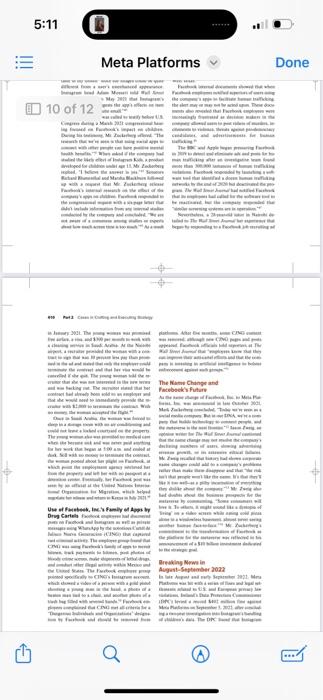 would you give to Meta Platforms for its efforts to become a