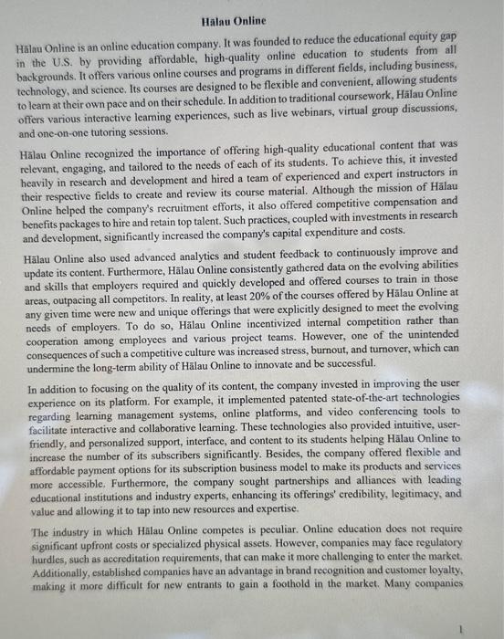 strategic problem facing Hlau Online. b. Justify your choice of the most