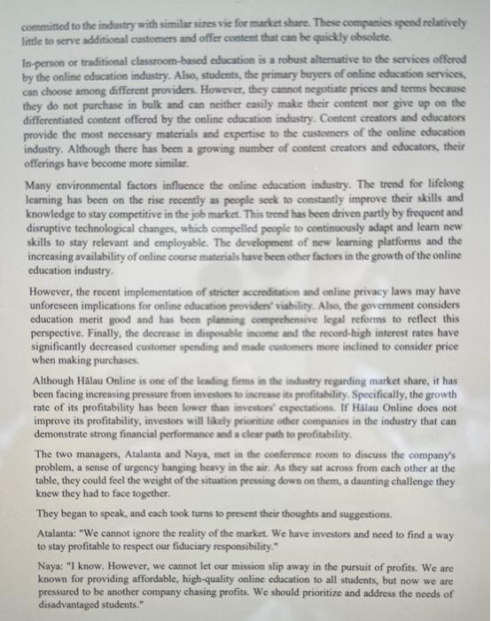 critical problem facing Hlau Online by citing relevant factors which may be