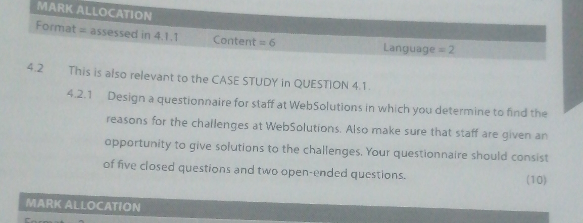  4.2 This is also relevant to the CASE STUDY in QUESTION