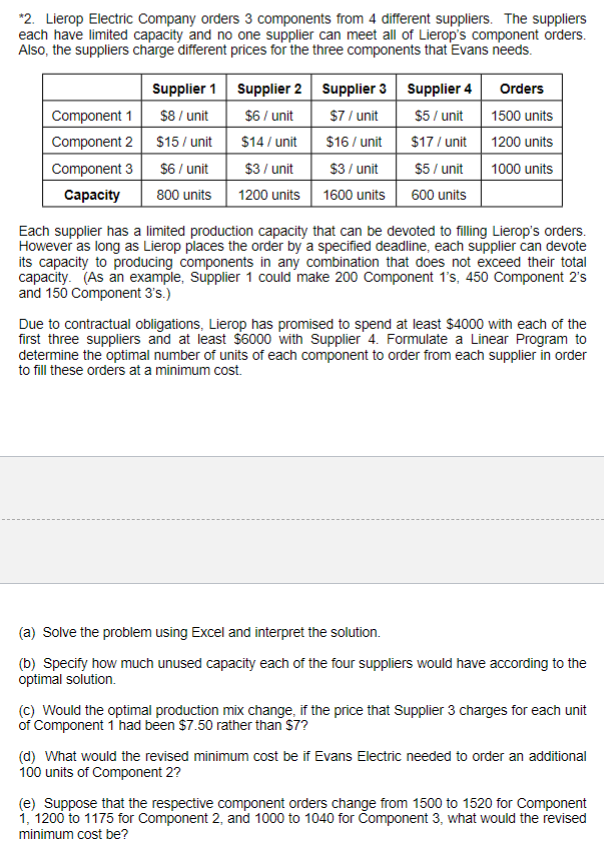  Please help me with this linear programming question 2, should be