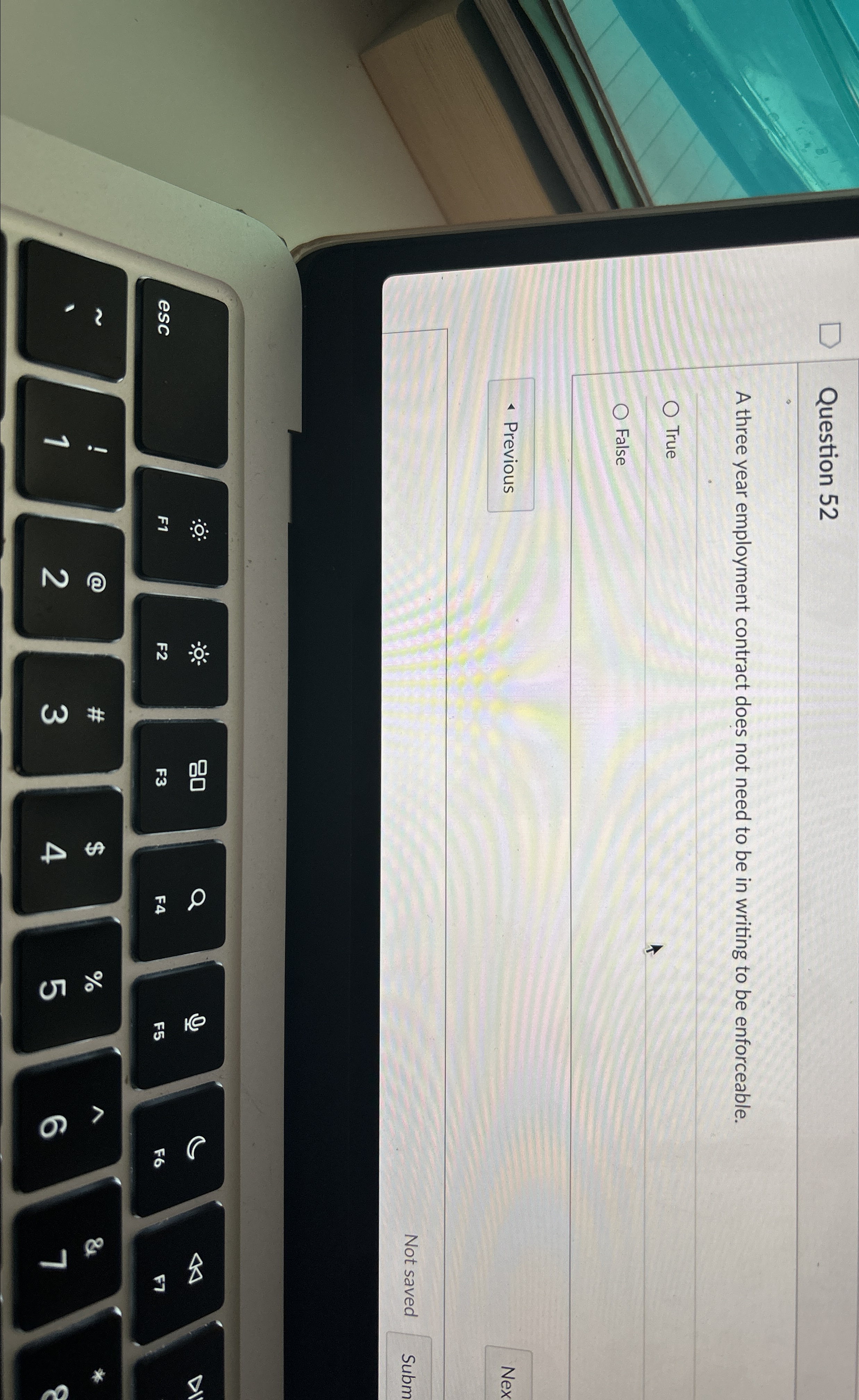  Question 52 A three year employment contract does not need to