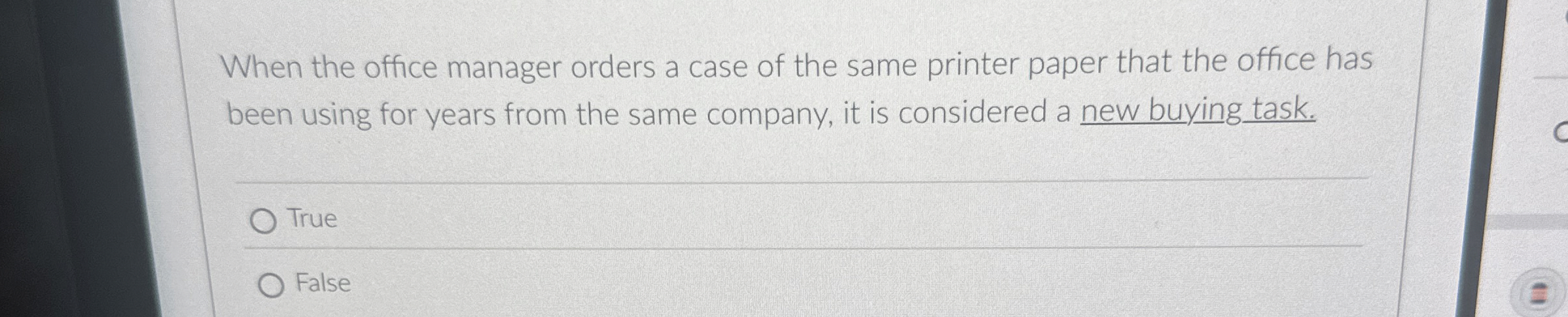  When the office manager orders a case of the same printer
