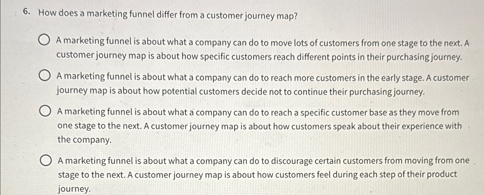  How does a marketing funnel differ from a customer journey map?