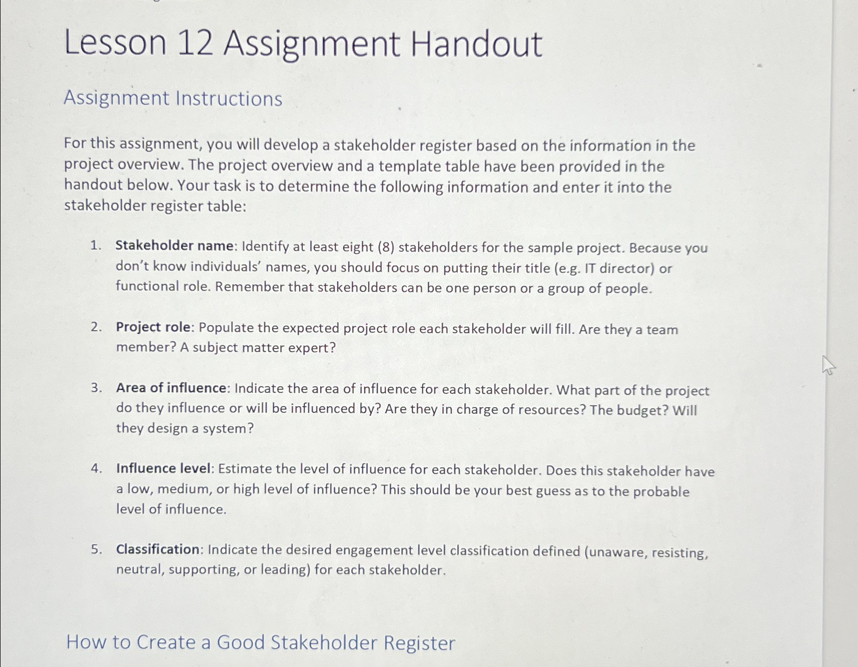  Lesson 12 Assignment Handout Assignment Instructions For this assignment, you will