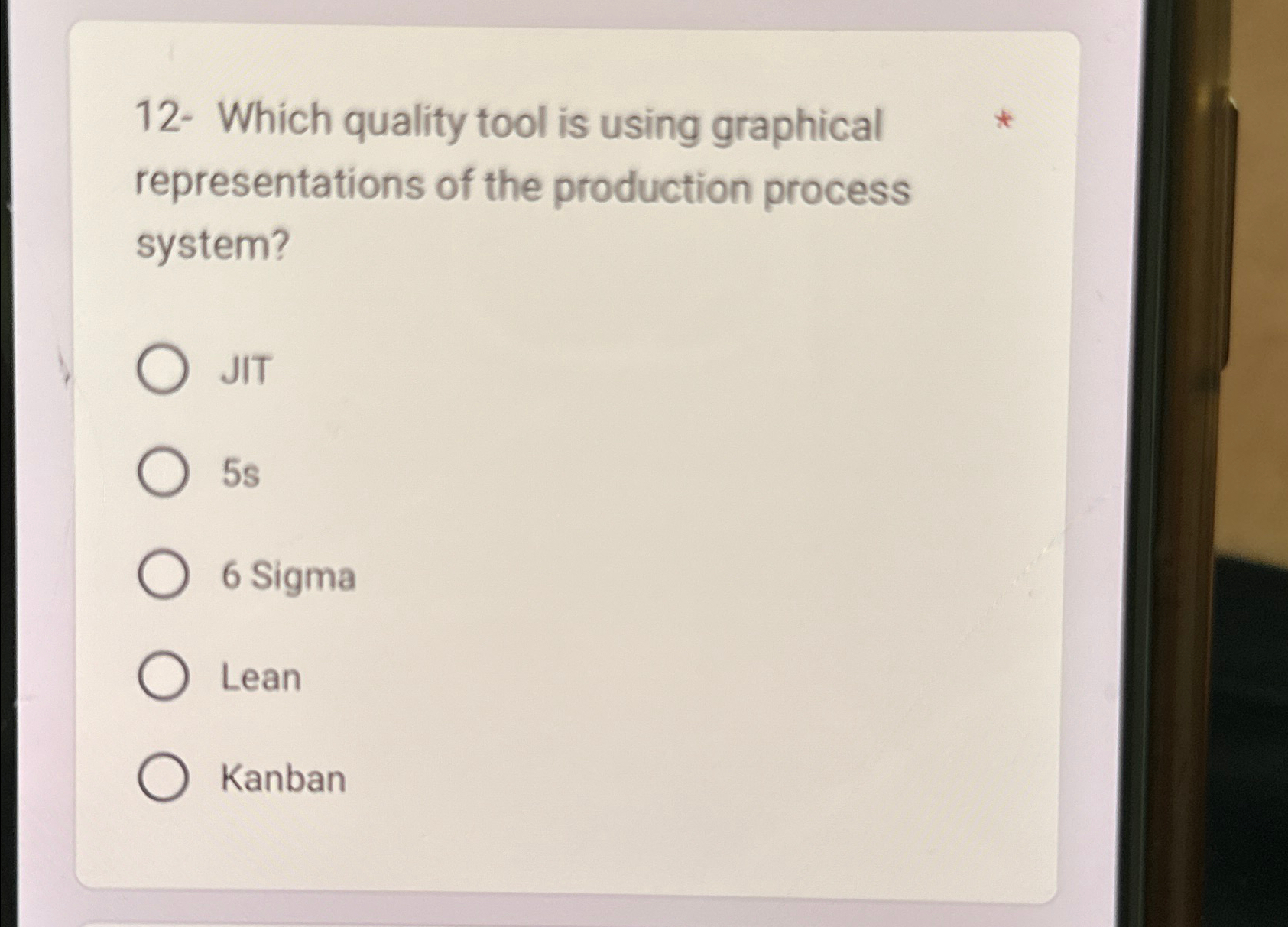  12- Which quality tool is using graphical representations of the production