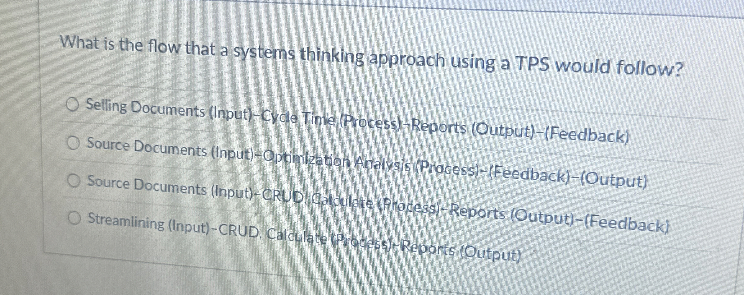  What is the flow that a systems thinking approach using a
