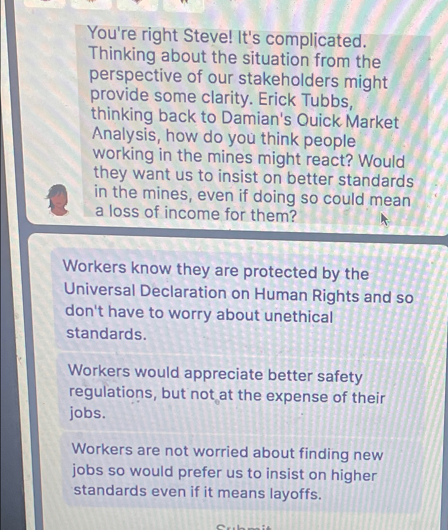  You're right Steve! It's complicated. Thinking about the situation from the