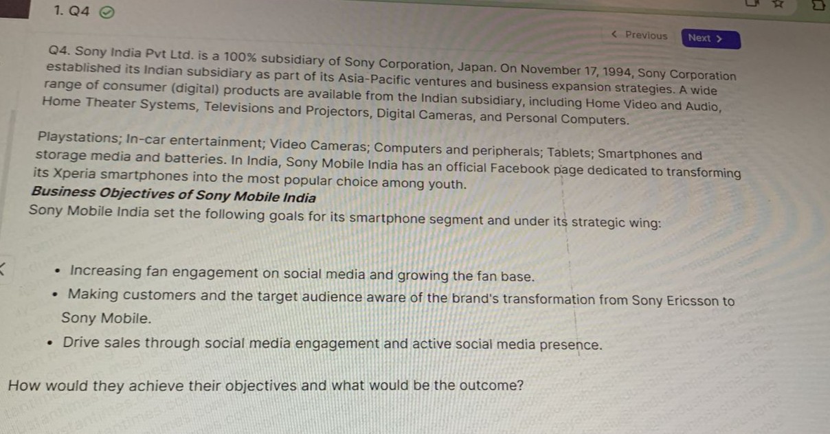 Q4 Q4. Sony India Pvt Ltd. is a 100% subsidiary of