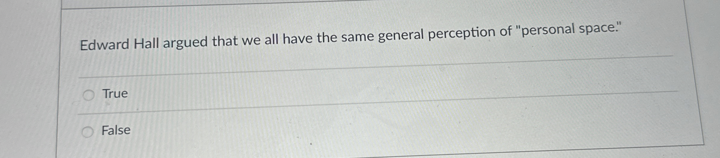  Edward Hall argued that we all have the same general perception