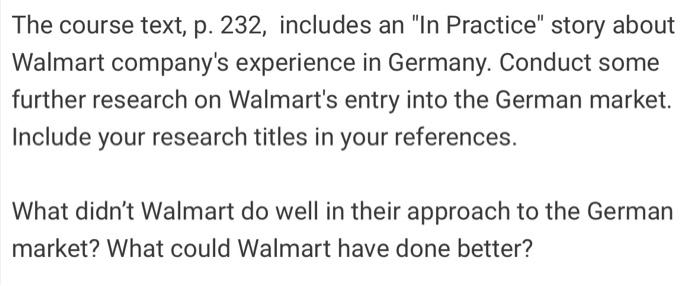  The course text, p. 232, includes an "In Practice" story about