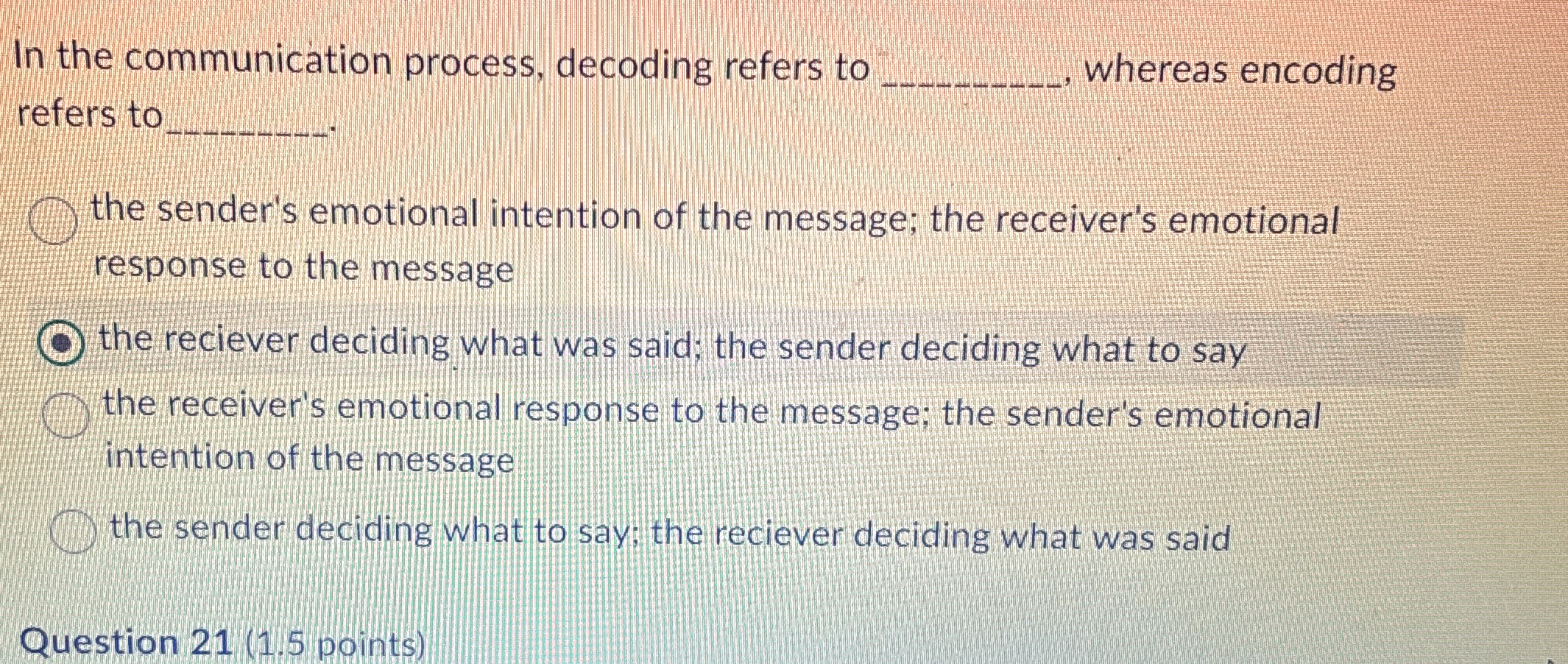  In the communication process, decoding refers to refers to q, the