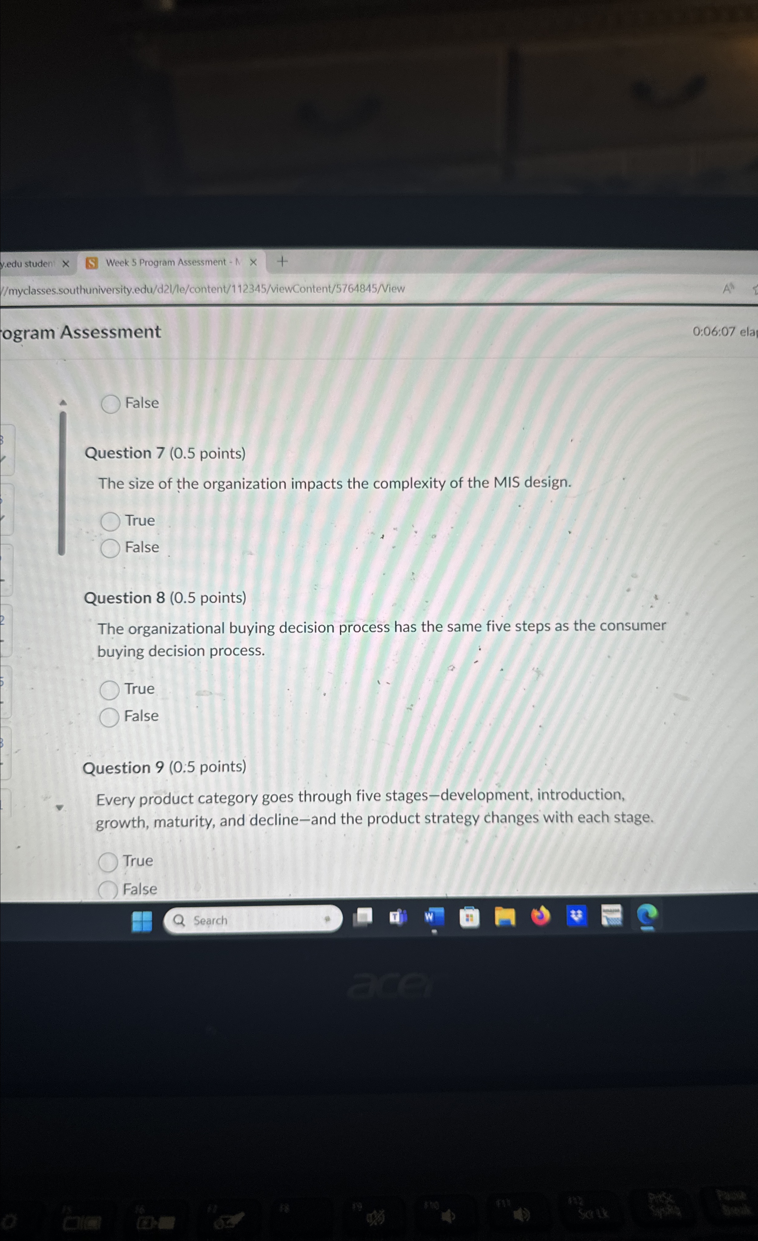  y.edu studen Week 5 Program Assessment -1 //myclasses.southuniversity.edu/d21/le/content/112345/viewContent/5764845/View ogram Assessment 0:06:07