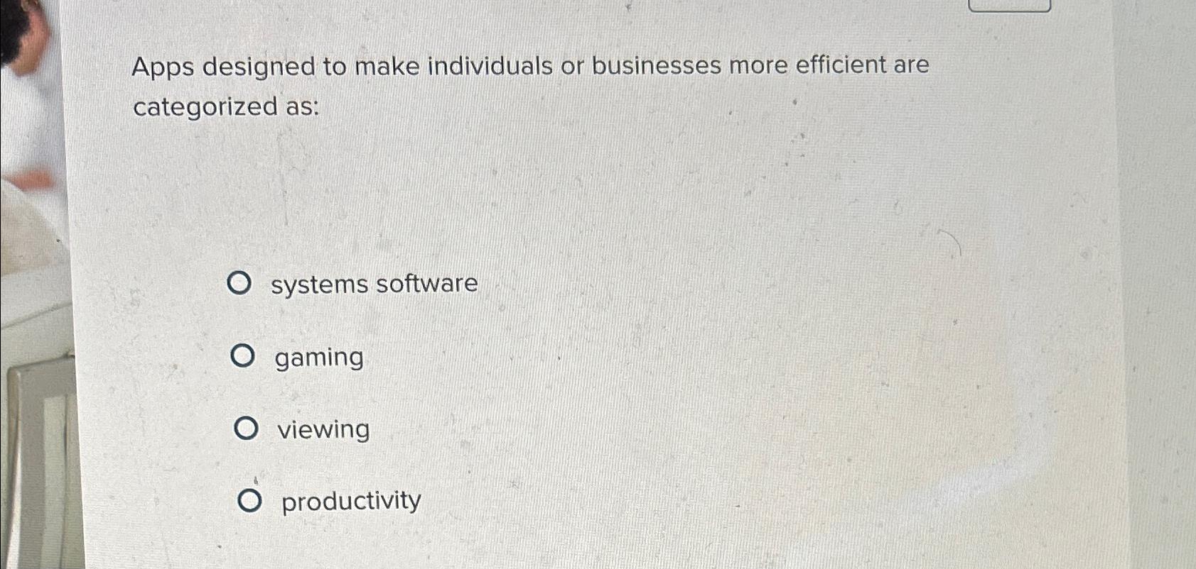  Apps designed to make individuals or businesses more efficient are categorized