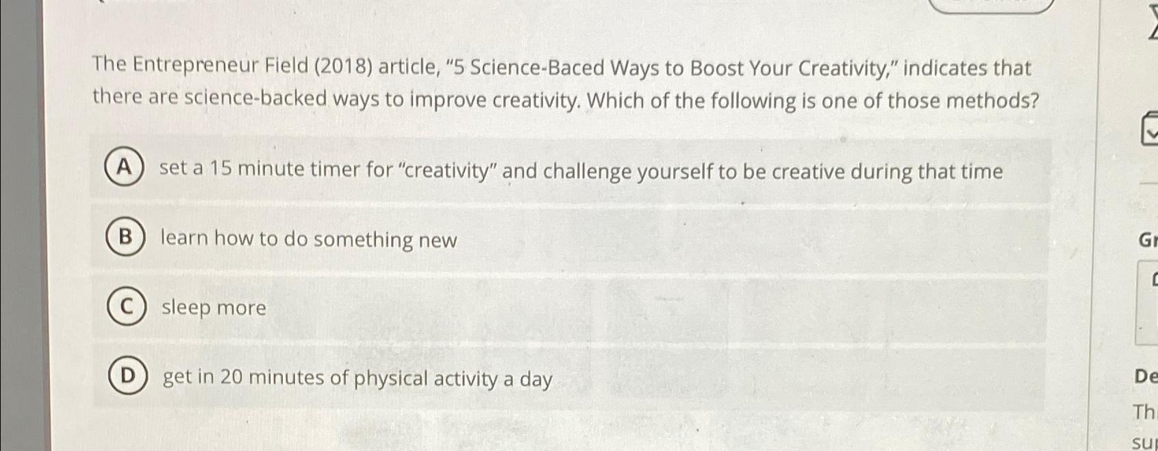  The Entrepreneur Field (2018) article, "5 Science-Baced Ways to Boost Your