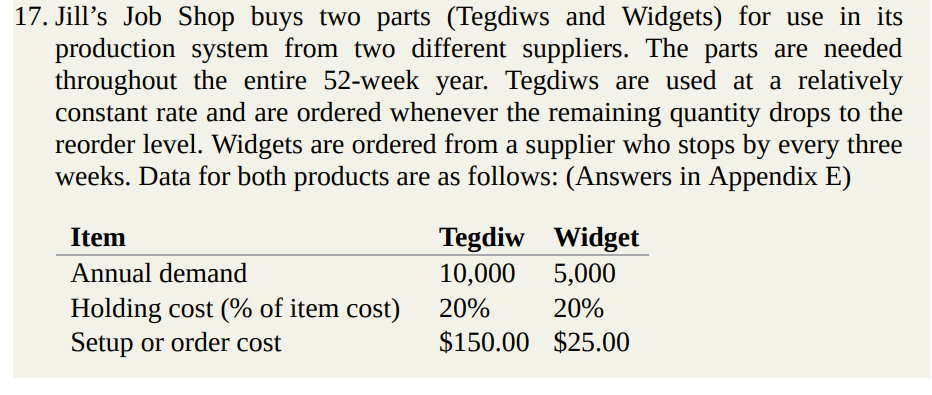  An additional question I have is: The total inventory costs if