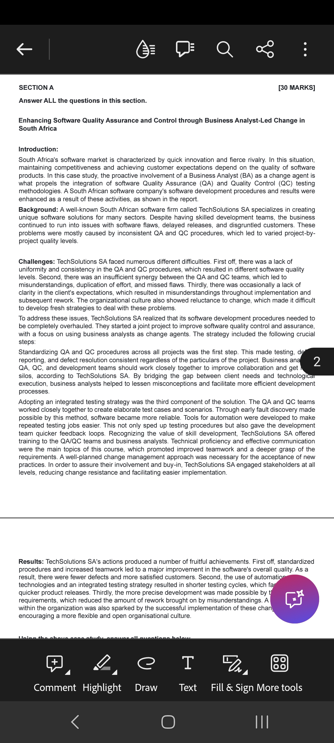  SECTION A Answer ALL the questions in this section. Enhancing Software