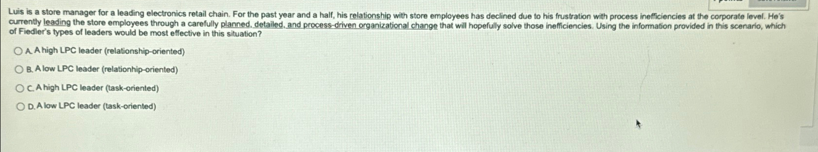  Luis is a store manager for a leading electronics retail chain.