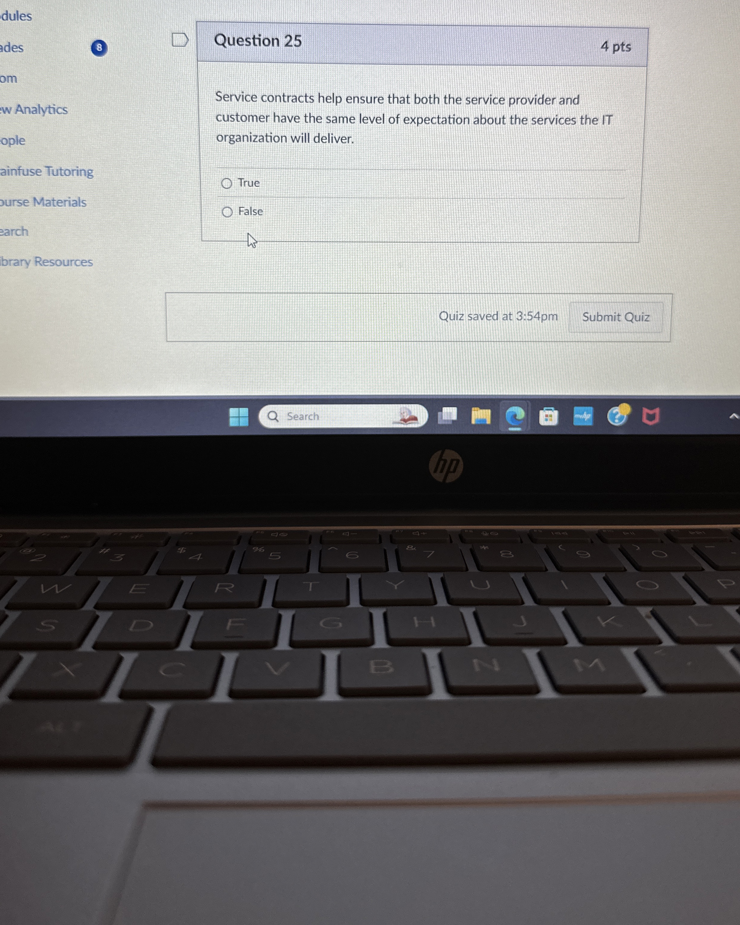  Question 25 Service contracts help ensure that both the service provider