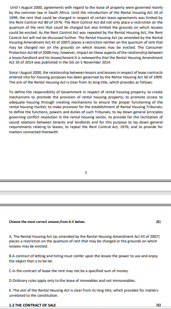  Until I August 2000, agreements with regard to the lease of