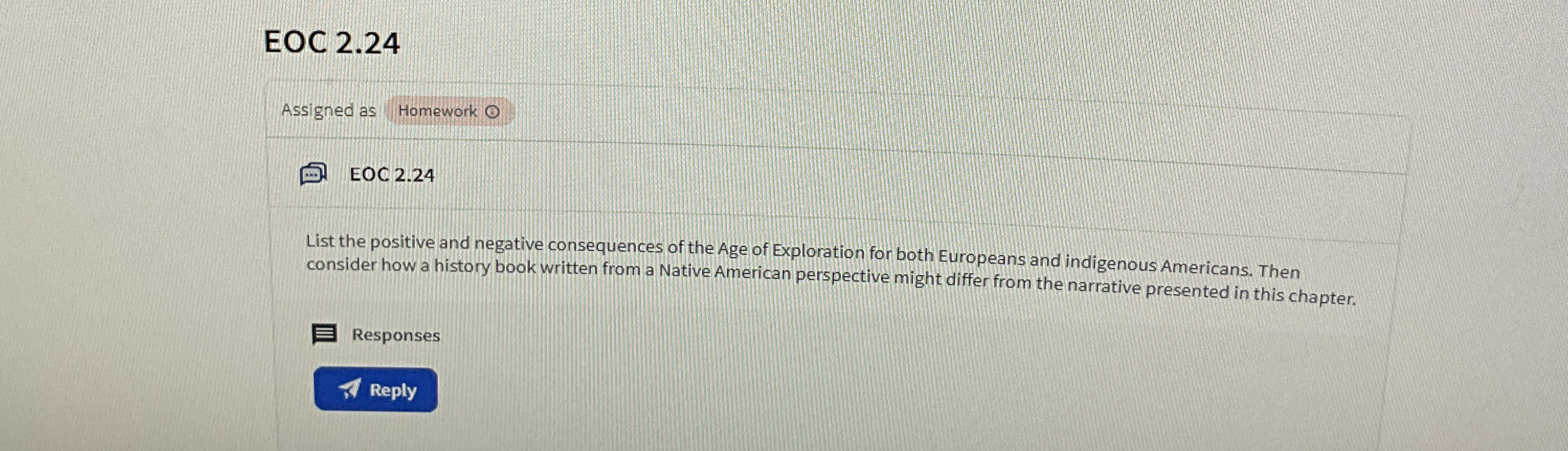  EOC 2.24 Assigned as Homework EOC 2.24 List the positive and