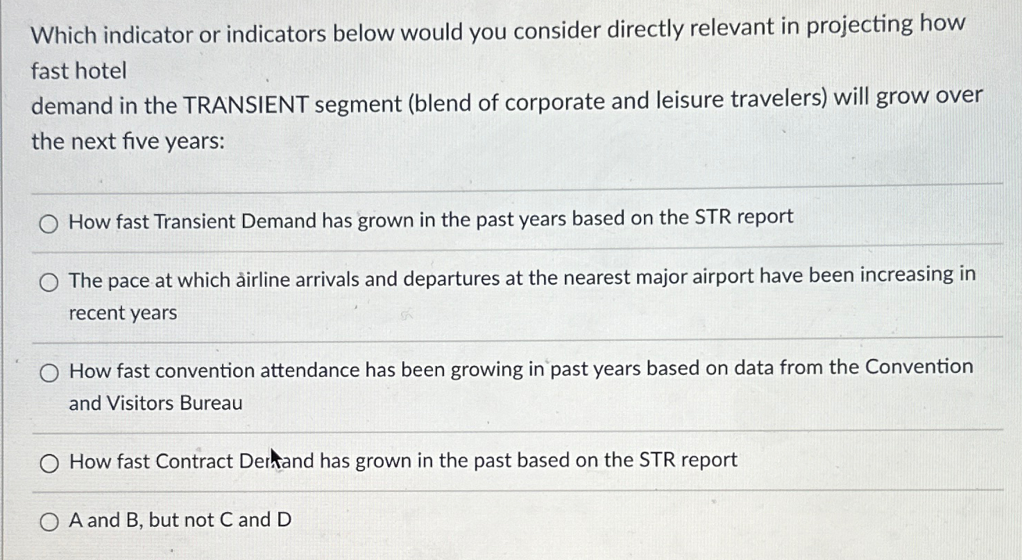  Which indicator or indicators below would you consider directly relevant in
