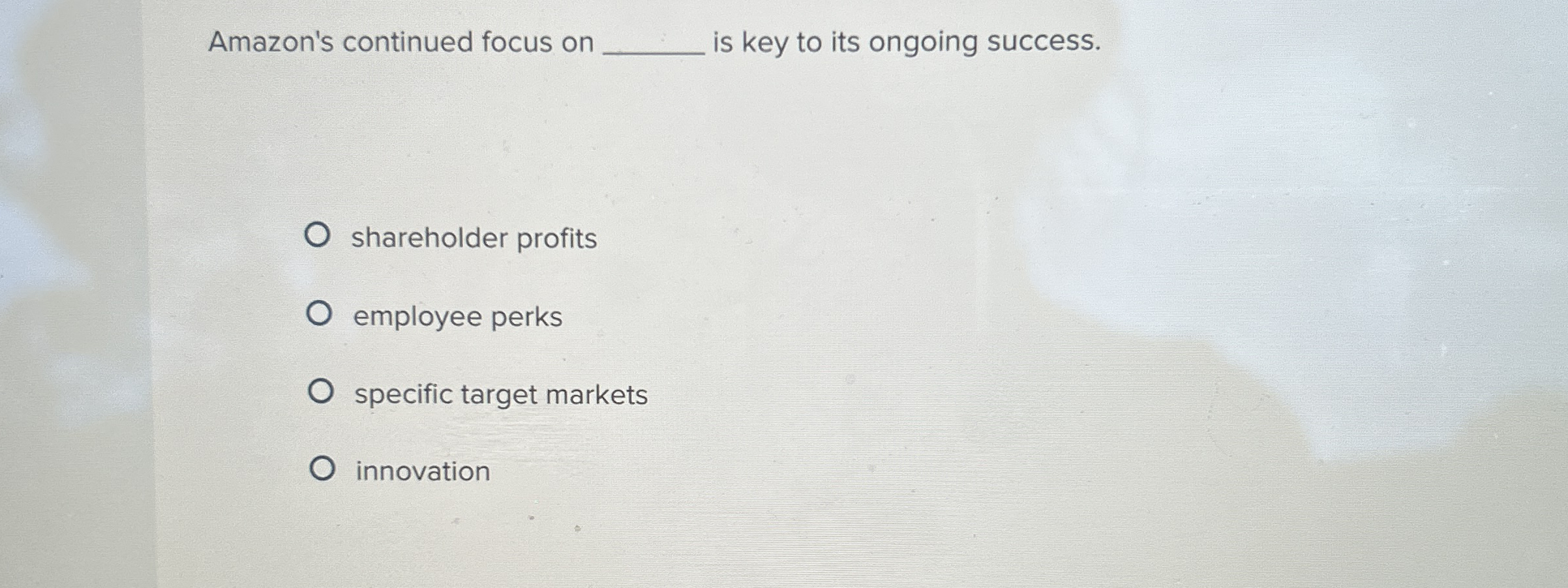  Amazon's continued focus on q, is key to its ongoing success.