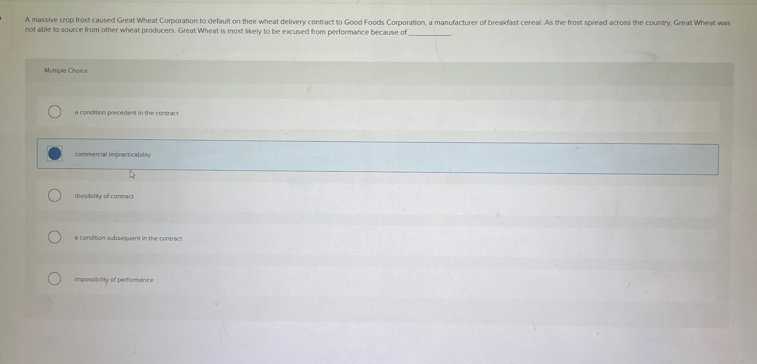  not able to source from other wheat producers. Great Wheat is